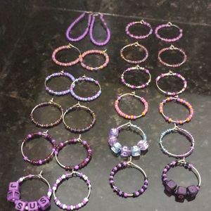 Earring Hoop's Sliver Small/Medium 12Ct. Purple Collection Blu Berri Swan